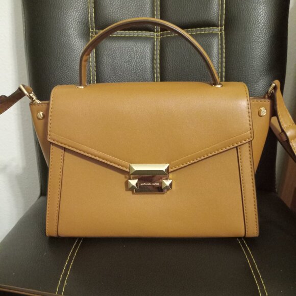 Michael Kors Whitney Satchel Brown Medium Like New - Picture 1 of 12
